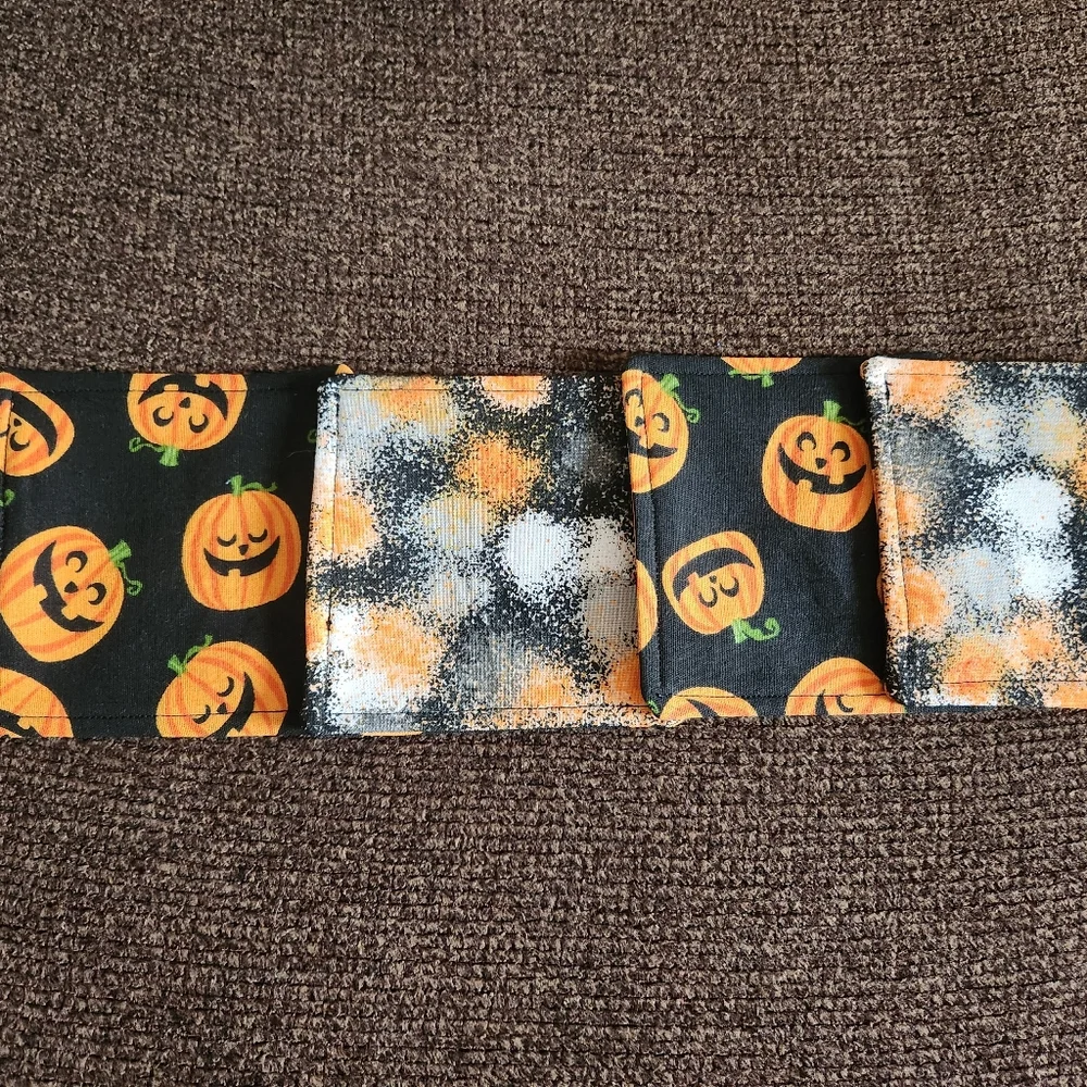 Halloween Coasters Set Of 4 Pumpkins Black Orange New